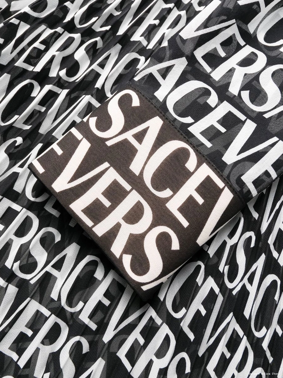 Affordable Women Versace silk shirtdress logo-print 0326